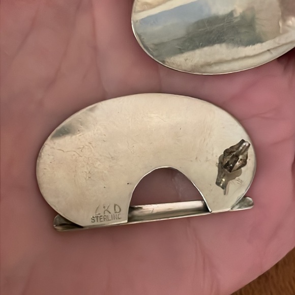 Lonna Keller Sterling Silver w/Gold Brass Post Earrings - Picture 4 of 8